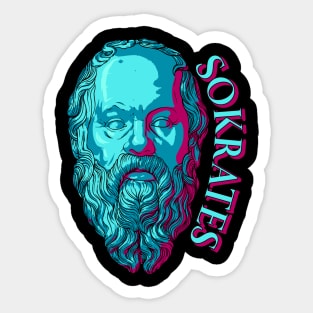 Color Art with the philosopher Socrates Sticker